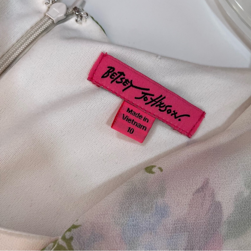 Vintage 90 Y2k Retro Betsey Johnson Cottagecore Floral ruffle Front Midi Dress - Picture 17 of 17